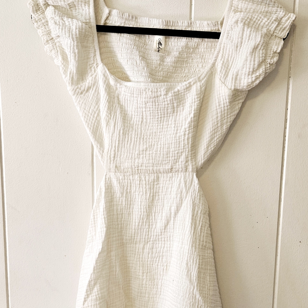 Mahina White Textured Dress